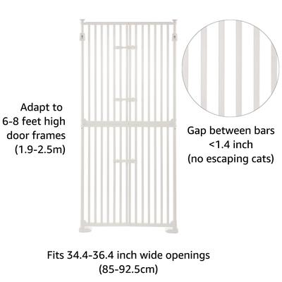 Show full view: Unipaws Extra Tall Metal Cat Gate, White, Medium: 74-in slide 3 of 7