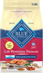 Blue Buffalo Life Protection Formula Senior Chicken-Free Salmon & Brown Rice Recipe Dry Dog Food, 5-lb bag