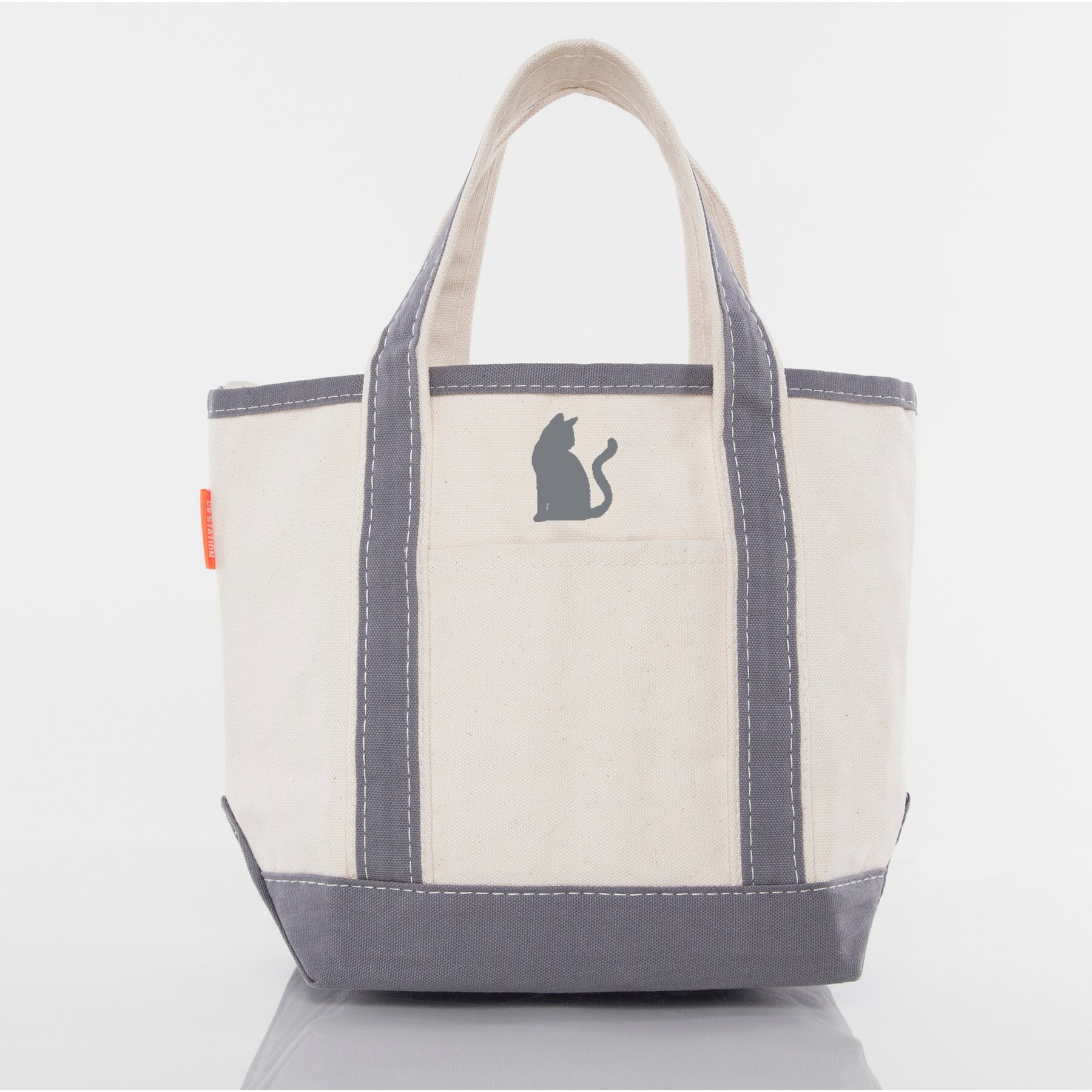CB Station Handy Open Tote Bag, Small, Gray, Cat