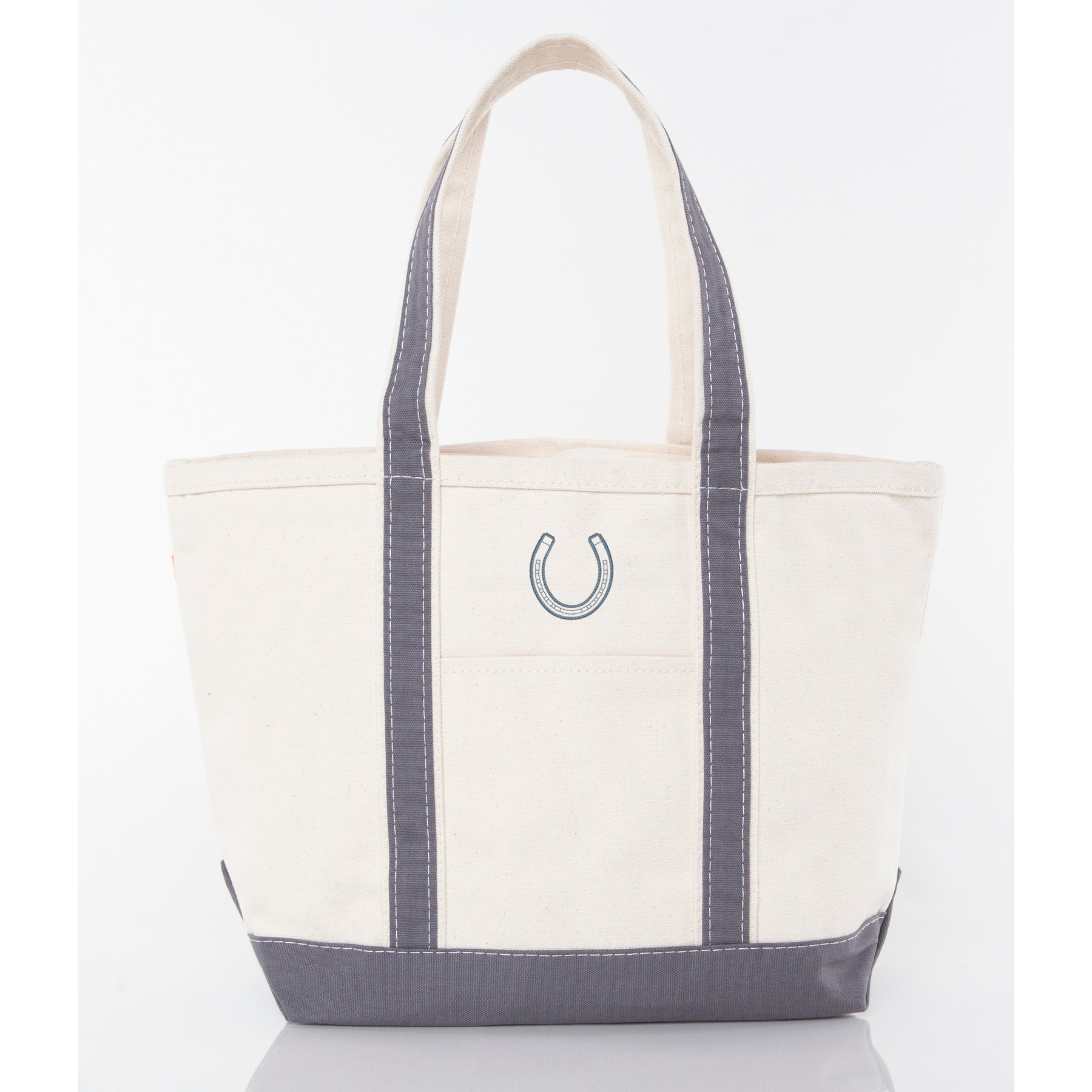 CB Station Classic Tote Bag, Gray, Medium, Horseshoe