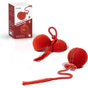 Cheerble WIcked Ball Duo2 Bird Chirping Interactive Cat Toy, Red