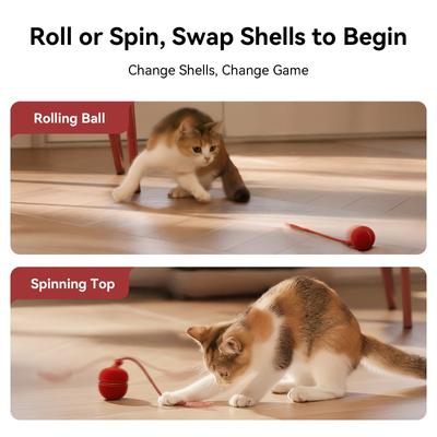 Show full view: Cheerble WIcked Ball Duo2 Bird Chirping Interactive Cat Toy, Red slide 2 of 10