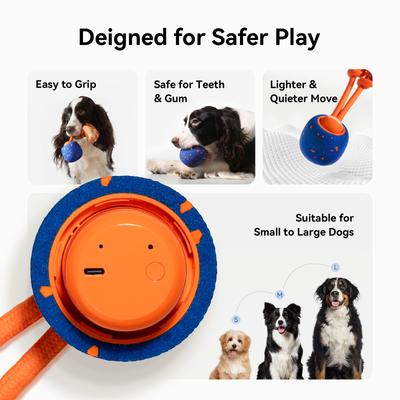 Show full view: Cheerble Wicked Ball Rolly Automatic Rotating Dog Toy, Blue slide 2 of 9