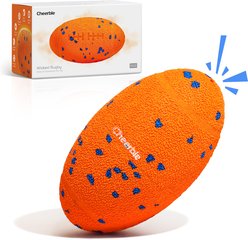 Cheerble ETPU Modern Interactive Rugby Ball Squeaky Dog Toy, Orange