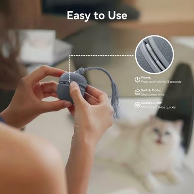 Show full view: Cheerble WIcked Ball Duo2 Bird Chirping Interactive Cat Toy, Grey slide 8 of 10