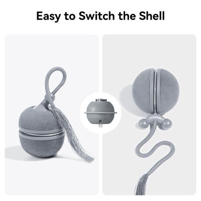 Show full view: Cheerble WIcked Ball Duo2 Bird Chirping Interactive Cat Toy, Grey slide 5 of 10