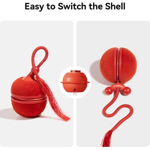 Cheerble WIcked Ball Duo2 Bird Chirping Interactive Cat Toy, Red