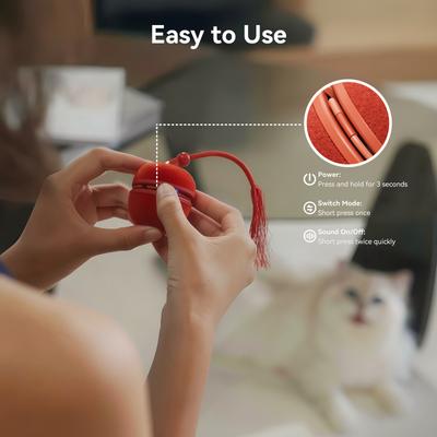 Show full view: Cheerble WIcked Ball Duo2 Bird Chirping Interactive Cat Toy, Red slide 7 of 10