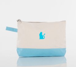 CB Station Personalized Make Up Bag, Baby Blue, Cat