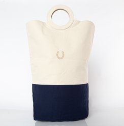 CB Station Personalized Laundry Hamper, Navy, Horseshoe