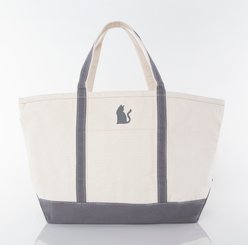 CB Station Personalized Classic Tote Bag, Gray, Large