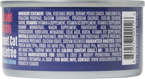 Show full view: Birdie & Louie Seafood Flavored Chunks in Gravy Canned Cat Food, 3-oz, case of 12 slide 3 of 7
