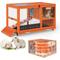 Show in main carousel: Coziwow 36.5-Inch Double-Decker Wooden Insulated Rabbit Hutch with Wheels, Orange slide 4 of 9
