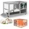 Show in main carousel: Coziwow 36.5-Inch Double-Decker Wooden Insulated Rabbit Hutch with Wheels, Grey slide 9 of 9