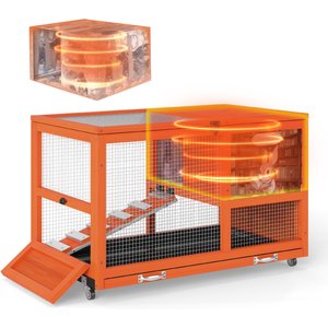 COZIWOW 36.5-Inch Double-Decker Wooden Insulated Rabbit Hutch with