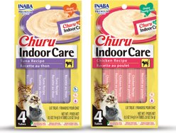 Inaba Churu Tuna Creamy Puree + Hairball Control Chicken Recipe Lickable Cat Treats