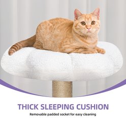 Wooflex 47.2-in Fleece Flower Cat Tree Tower & Condo with Sisal Scratching Posts & Board, Purple/White slide 2 of 7