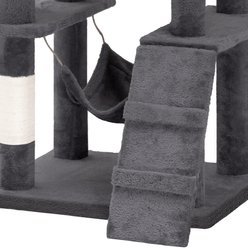 Wooflex Indoor 44-in Fleece Cat Tree Tower & Condo with Scratching Posts & Hammock, Light Gray slide 2 of 7