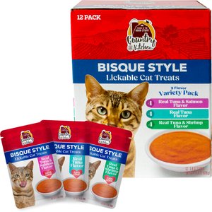 Country Kitchen Combo Liquid Bisque Lickable Cat Treats, 1.4-oz pouch, 12 count