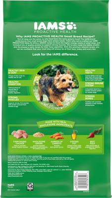 Show full view: Iams Proactive Health Small Breed Adult with Real Chicken Dry Dog Food, 7-lb bag slide 3 of 11