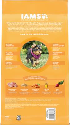 Show full view: Iams Proactive Health Smart Small Breed Puppy with Real Chicken Dry Dog Food, 7-lb bag slide 3 of 11