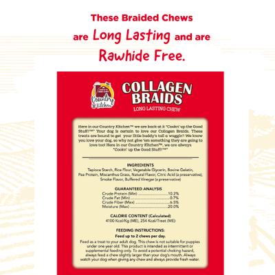 Show full view: Country Kitchen NoHide Beef Collagen Braids Dog Treats, 4 count slide 7 of 8