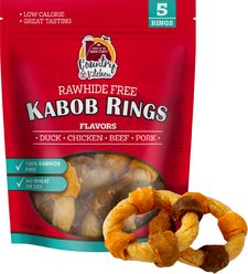 Country Kitchen No-Hide Chicken, Beef, Pork & Duck Combo Ring Dog Treats, 5 count