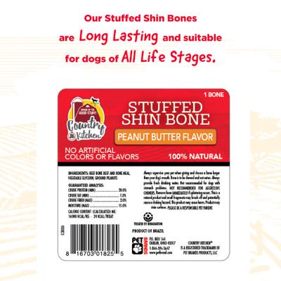 Show full view: Country Kitchen Stuffed Beef Shin Bone 6-in Peanut Butter Flavor Dog Treat slide 7 of 9