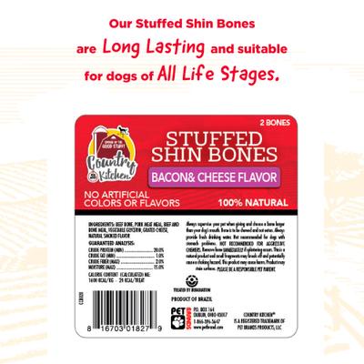 Show full view: Country Kitchen Stuffed Shin Bone 4-in Bacon & Cheese Flavor Dog Treat, 2 count slide 7 of 9