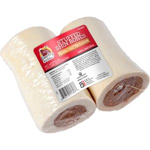 Country Kitchen Stuffed Shin Bone 4-in Peanut Butter Flavor Dog Treat, 2 count
