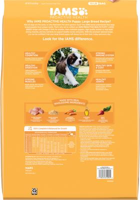 Show full view: Iams Proactive Health Large Breed Puppy with Real Chicken Dry Dog Food, 15-lb bag slide 3 of 11