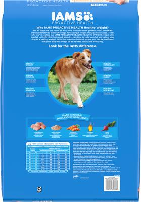 Show full view: Iams Proactive Health Adult Healthy Weight Control with Real Chicken Dry Dog Food, 15-lb bag slide 3 of 11