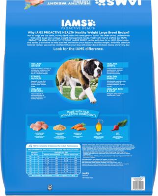 Show full view: Iams Proactive Health Adult Large Breed Healthy Weight Control with Real Chicken Dry Dog Food, 29.1-lb bag slide 3 of 11