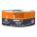 Hound & Gatos 98% Beef Grain-Free Canned Cat Food, 5.5-oz, case of 24