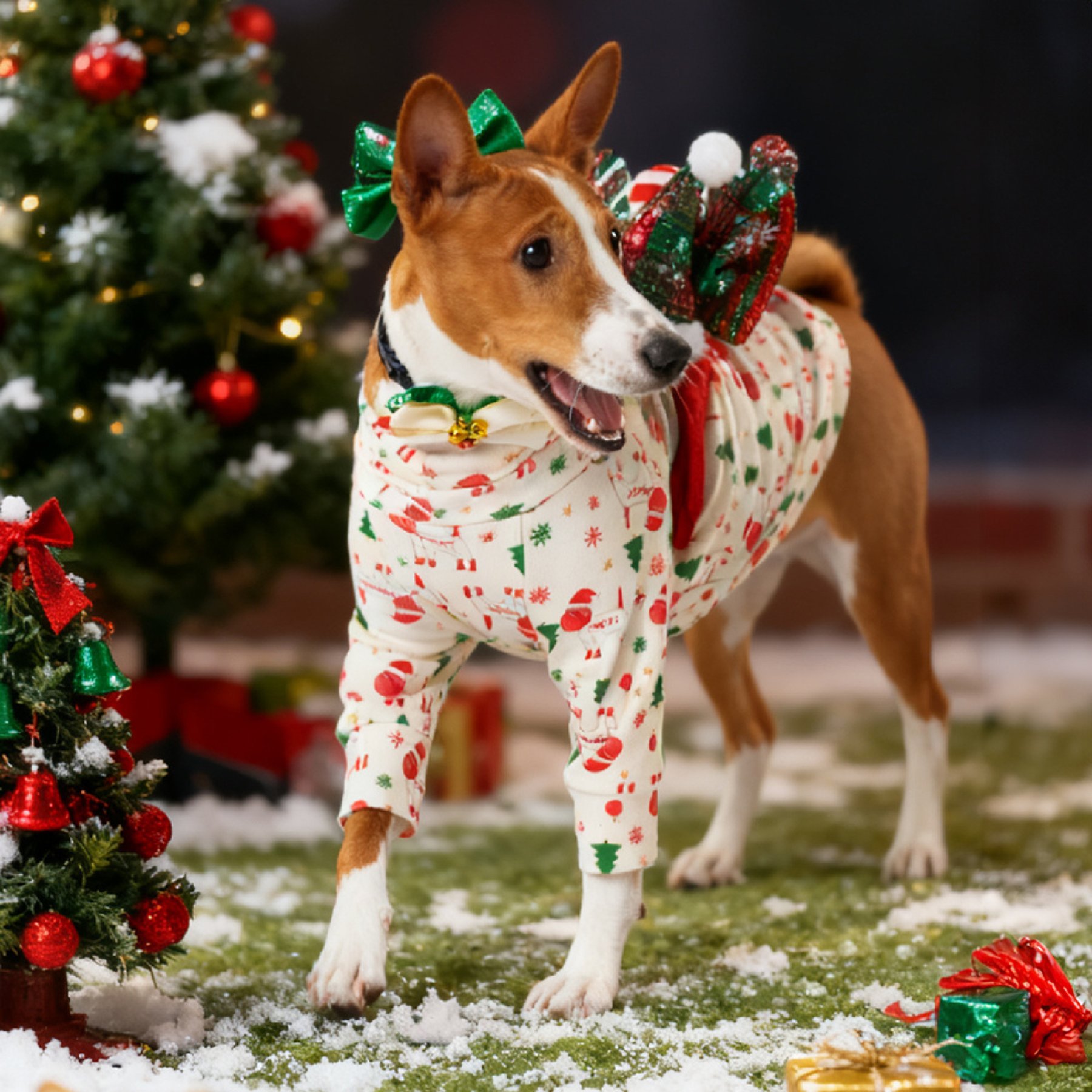 Pebot Buttercup Fleece Dog & Cat Shirt, Spacedog Christmas, 18