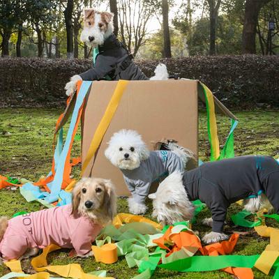 Show full view: Pebot Troublemaker Triple Stain Defense UV Protection Dog & Cat Onesie, Blue Multi, 10 slide 2 of 3