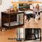 Show in main carousel: Xbrigh Indoor Indestructible Escape-Proof Locks Wooden Double Door Furniture Style End Table Dog Crate, Aged Black, Small: 32 inch slide 7 of 10