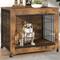 Show in main carousel: Xbrigh Indestructible Escape-Proof Locks Wooden Double Door Furniture Style End Table Dog Crate, Aged Black, X-Small: 27 inch slide 3 of 10