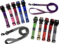 Hamilton A Day Together Ribbon Overlay Nylon Standard Dog Collar, Lime Diamond, Small/Medium: 12 to 18-in neck, 5/8-in wide slide 2 of 6