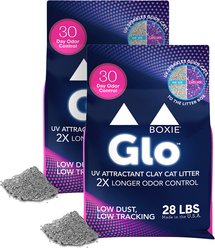 Boxiecat Glo Natural Stress-Relief Clumping Clay Cat & Kitty Litter with UV Attractant, 56-lb bundle