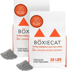 Boxiecat Extra Strength Odor Control Clumping Clay Cat & Kitty Litter, 56-lb bundle