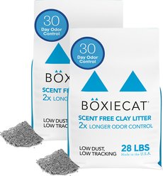 Boxiecat Unscented Odor Control Clumping Clay Cat & Kitty Litter, 56-lb bundle