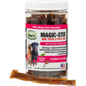 Liquid-Vet MAGIC-STIX Skin, Teeth & Fun in One Chicken Flavor Chew Supplement for Medium & Large Dogs, 30 count