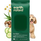 Earth Rated Thick Hypoallergenic 3-in-1 Dog Grooming Wipes, Unscented, 100 count