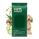 Earth Rated Thick Hypoallergenic 3-in-1 Dog Grooming Wipes, Unscented, 100 count