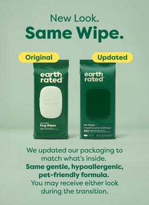 Show full view: Earth Rated Thick Hypoallergenic 3-in-1 Dog Grooming Wipes, Unscented, 100 count slide 3 of 12