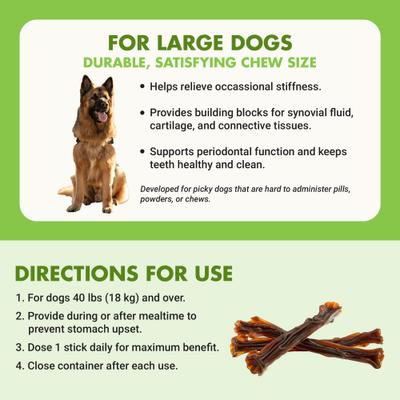 Show full view: Liquid-Vet MAGIC-STIX Joints, Teeth & Fun in One Chicken Flavor Chew Supplement for Medium & Large Dogs, 30 count slide 7 of 10
