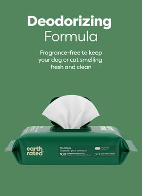 Show full view: Earth Rated Thick Hypoallergenic 3-in-1 Dog Grooming Wipes, Unscented, 100 count slide 6 of 12