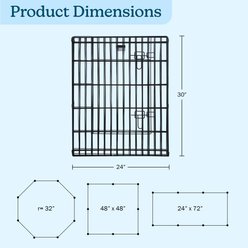 Pet Adobe 8-Panel Folding Metal Dog & Cat Playpen & Door, Black, Large slide 2 of 9