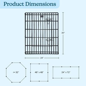 Pet Adobe 8-Panel Folding Metal Dog & Cat Playpen & Door, Black, Large